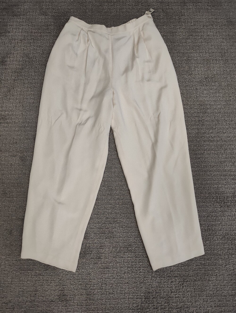 NWT! Women's Talbots 100% Silk Pleated Wide Leg Pants - Ivory - Size 18 - Picture 2 of 5